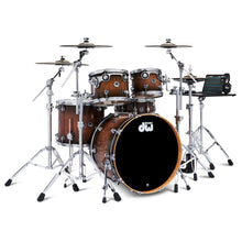 Load image into Gallery viewer, DWe 5pc Electronic Drum Package w/ Cymbals and Hardware - Candy Black Burst Over Curly Maple

