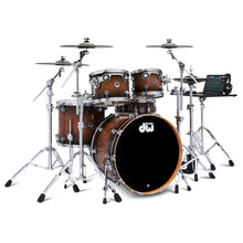 Load image into Gallery viewer, DWe 5pc Electronic Drum Package w/ Cymbals and Hardware - Candy Black Burst Over Curly Maple
