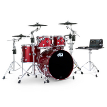 Load image into Gallery viewer, DWe 5PC Drum Kit with Roland Cymbals and DW 5000 Series Hardware - Black Cherry Metallic
