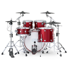 Load image into Gallery viewer, DWe 5PC Drum Kit with Roland Cymbals and DW 5000 Series Hardware - Black Cherry Metallic
