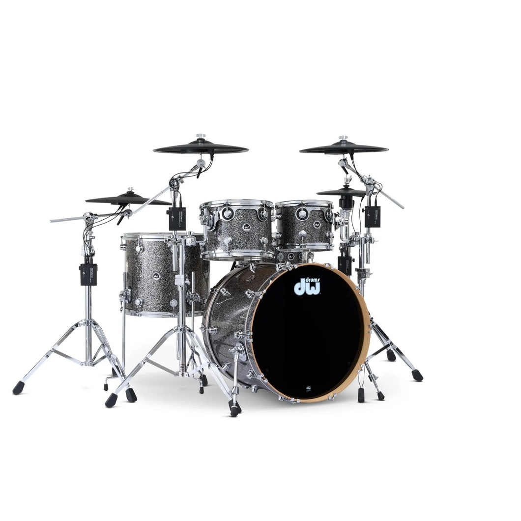 DWe 5PC Drum Kit with Roland Cymbals and DW 5000 Series Hardware - Black Galaxy