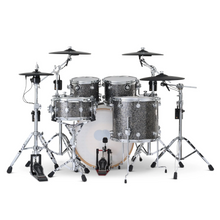 Load image into Gallery viewer, DWe 5PC Drum Kit with Roland Cymbals and DW 5000 Series Hardware - Black Galaxy
