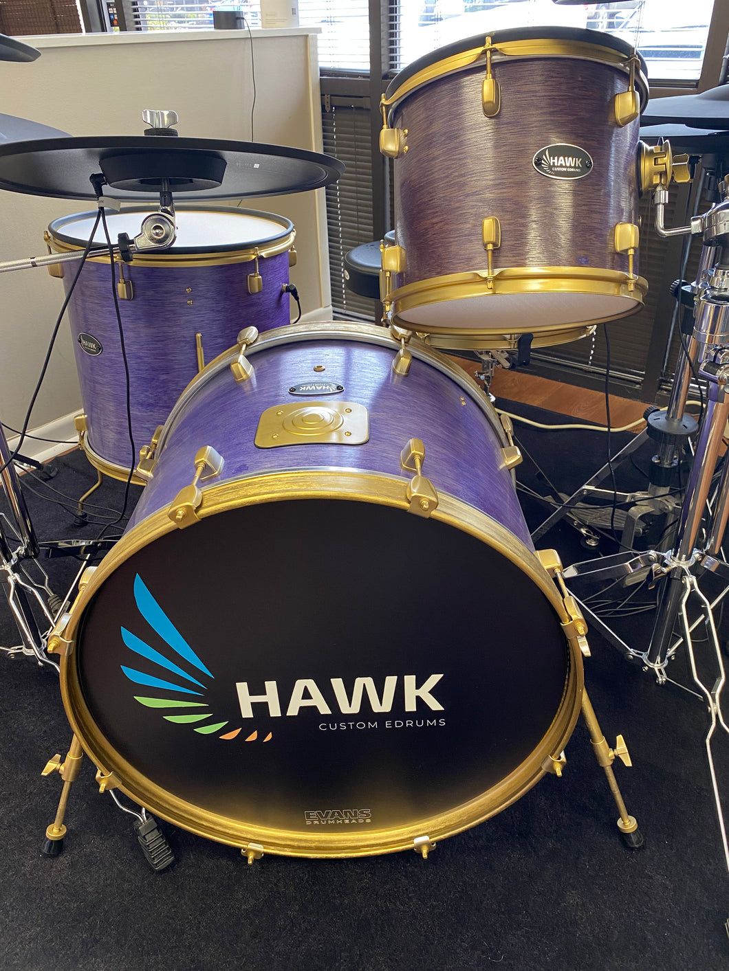 Hawk Custom eDrum Shell Pack - Purple and Gold