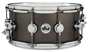 DW Black Satin Over Brass Acoustic Snare Drum - Thin 1mm