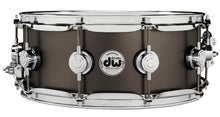 Load image into Gallery viewer, DW Black Satin Over Brass Acoustic Snare Drum - Thin 1mm
