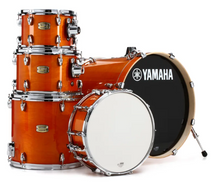Load image into Gallery viewer, Yamaha Stage Custom 5pc Shell Pack SBP0F50 w/ Hawk Talon 3 Triggers and Mesh Heads Installed
