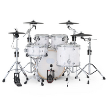 Load image into Gallery viewer, DWe 5PC Drum Kit with Roland Cymbals and DW 5000 Series Hardware - White Marine Pearl
