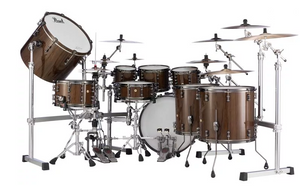 Pearl Masterworks Urban Exotic 9-piece Shell Pack - Brown Lacquer over Zebrawood - edrumcenter.com