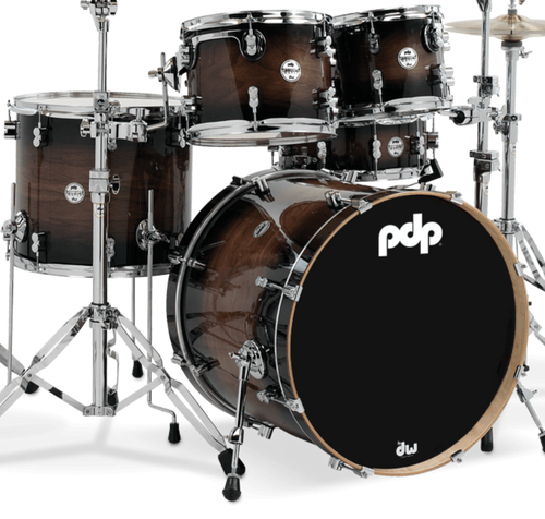 PDP PDCMX2215WC Concept Exotic - Walnut to Charcoal Burst - 5-Piece Kit - edrumcenter.com