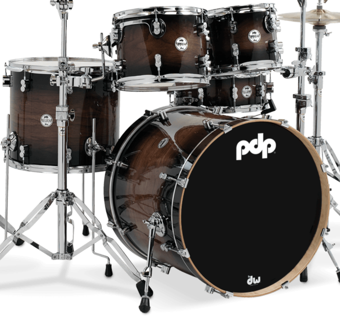 PDP PDCMX2215WC Concept Exotic - Walnut to Charcoal Burst - 5-Piece Kit - edrumcenter.com