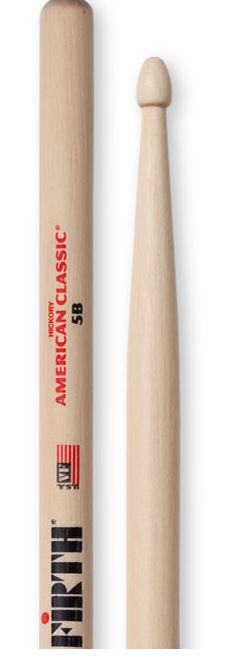 Vic Firth American Classic 5B Wood Tip Drum Sticks - Pair - edrumcenter.com